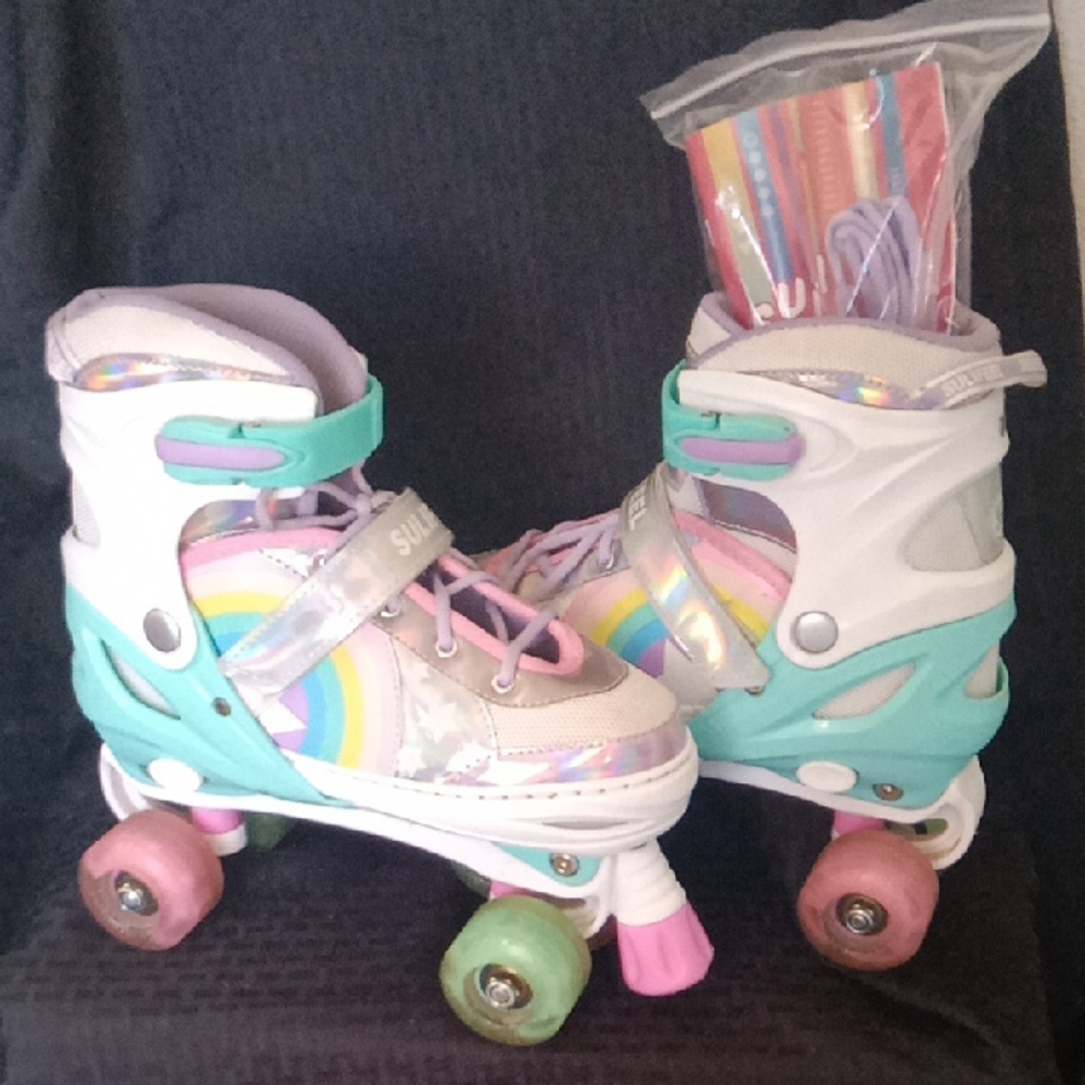 Colorful Roller Skates with Rainbow Design